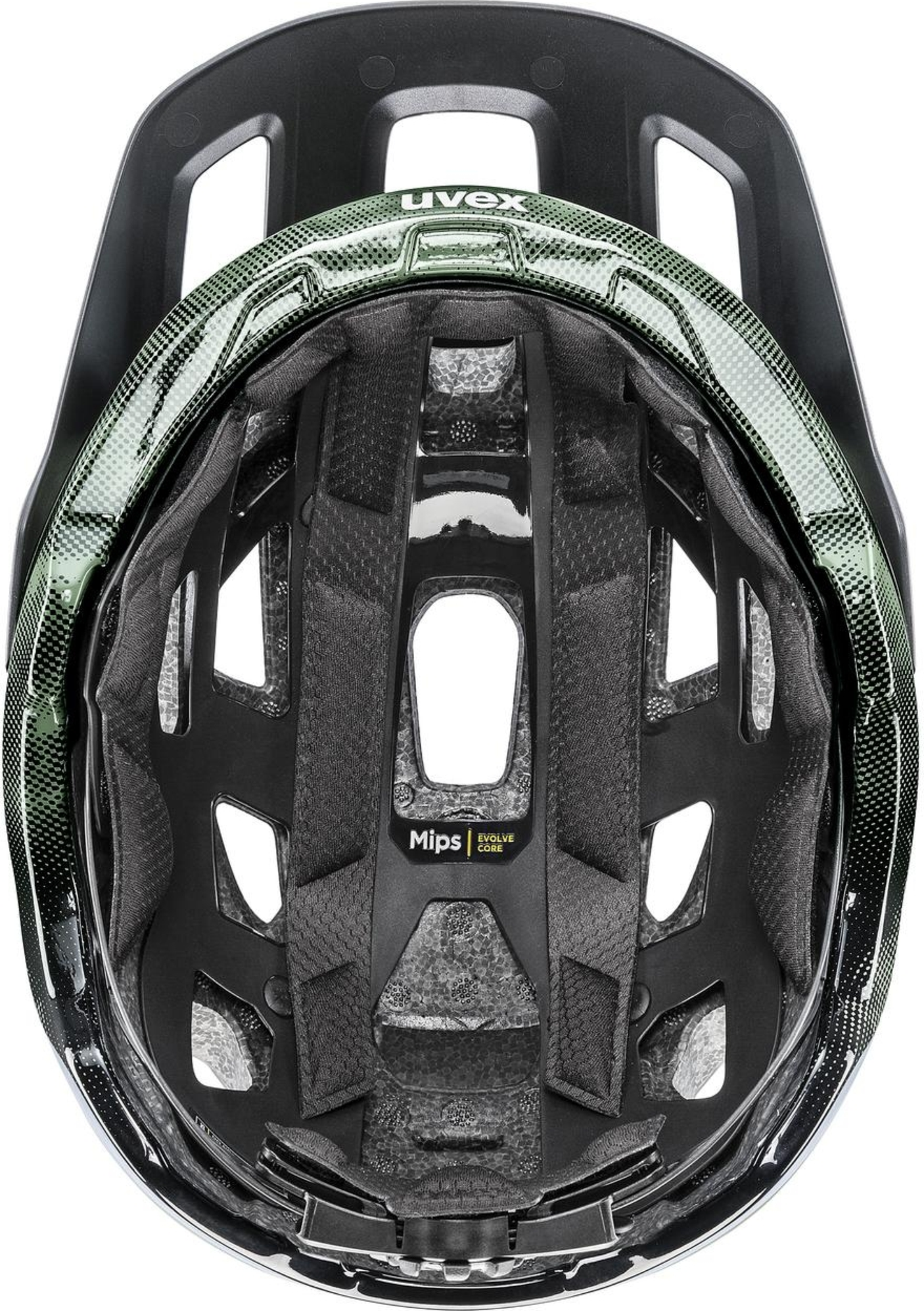 uvex React Mips MTB-Helm Moss Green-Black Matt
