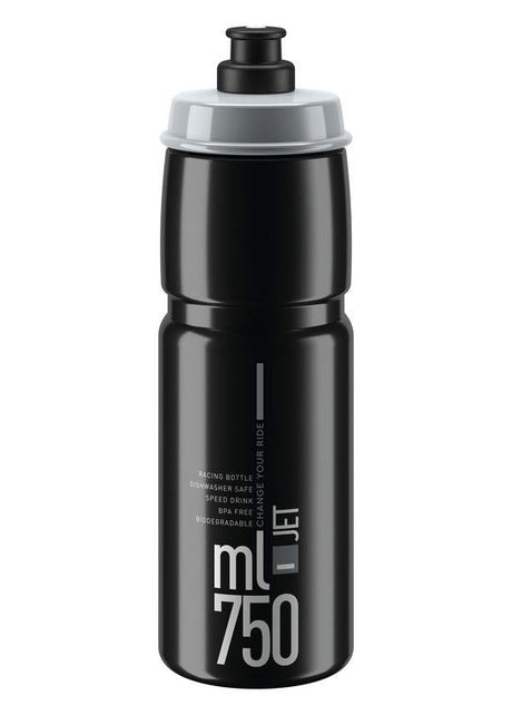 Elite Jet Trinkflasche 750ml black/grey logo