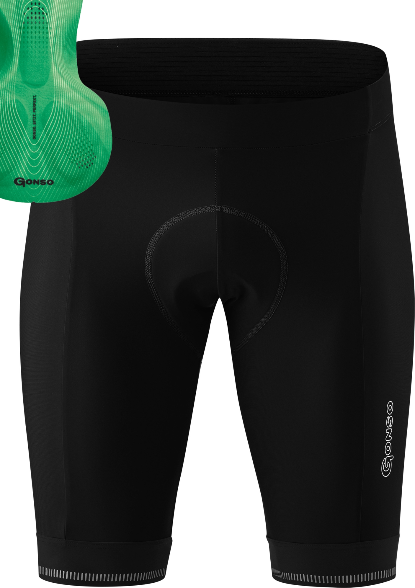 Gonso SITIVO Green M Shorts Herren black/bright green