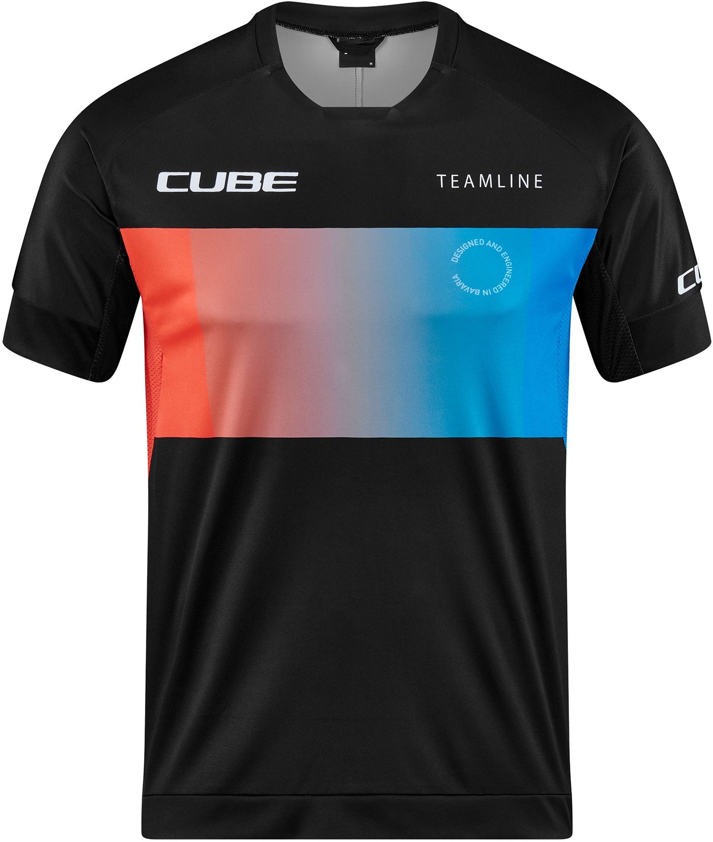CUBE TEAMLINE Rundhalstrikot kurzarm black´n´blue´n´red