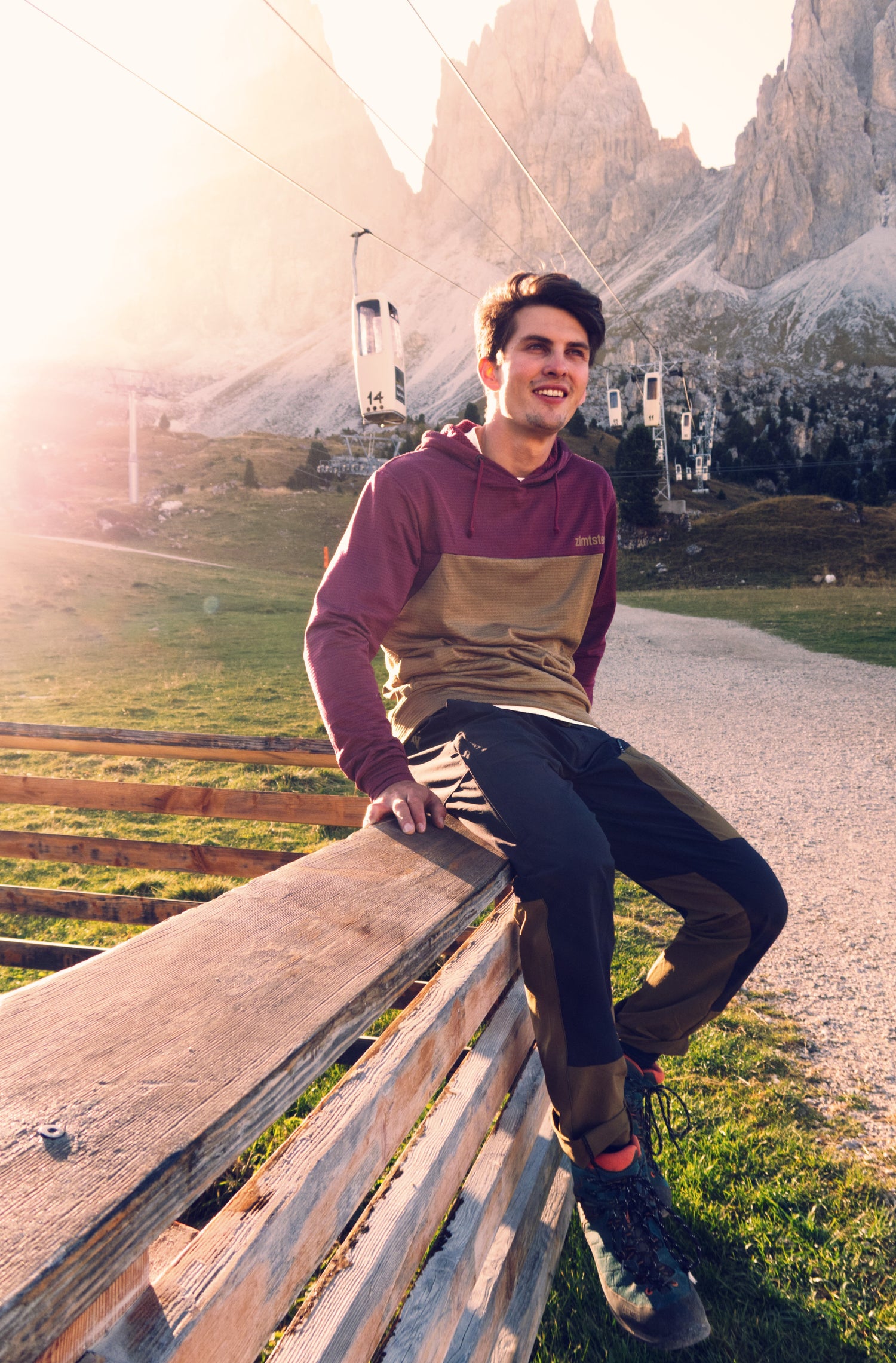 Zimtstern Tech Hoodz LS Men Windsor Wine / Military Olive