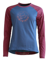 Zimtstern PureFlowz Shirt LS Wmns French Navy/Windsor Wine