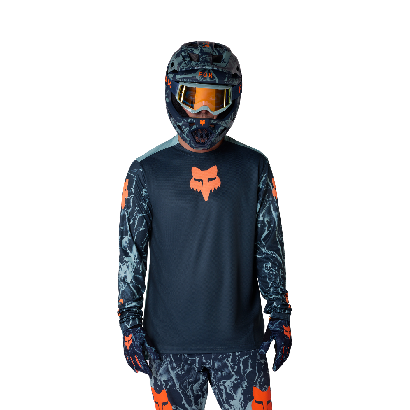 Fox Ranger LS Jersey Img Print Arctic Blue