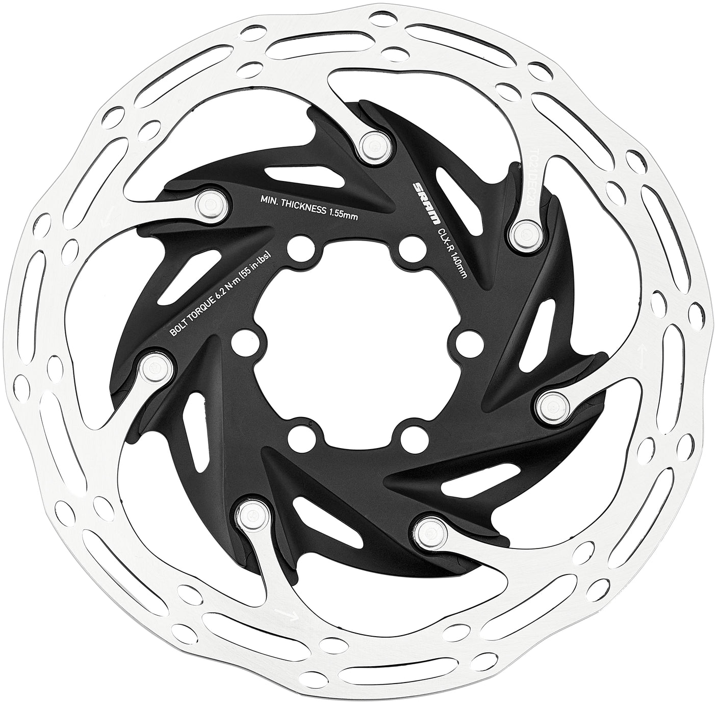 SRAM Centerline XR Rotor Bremsscheibe Zweiteilig Abgerundetes Profil 6-Loch schwarz/silber