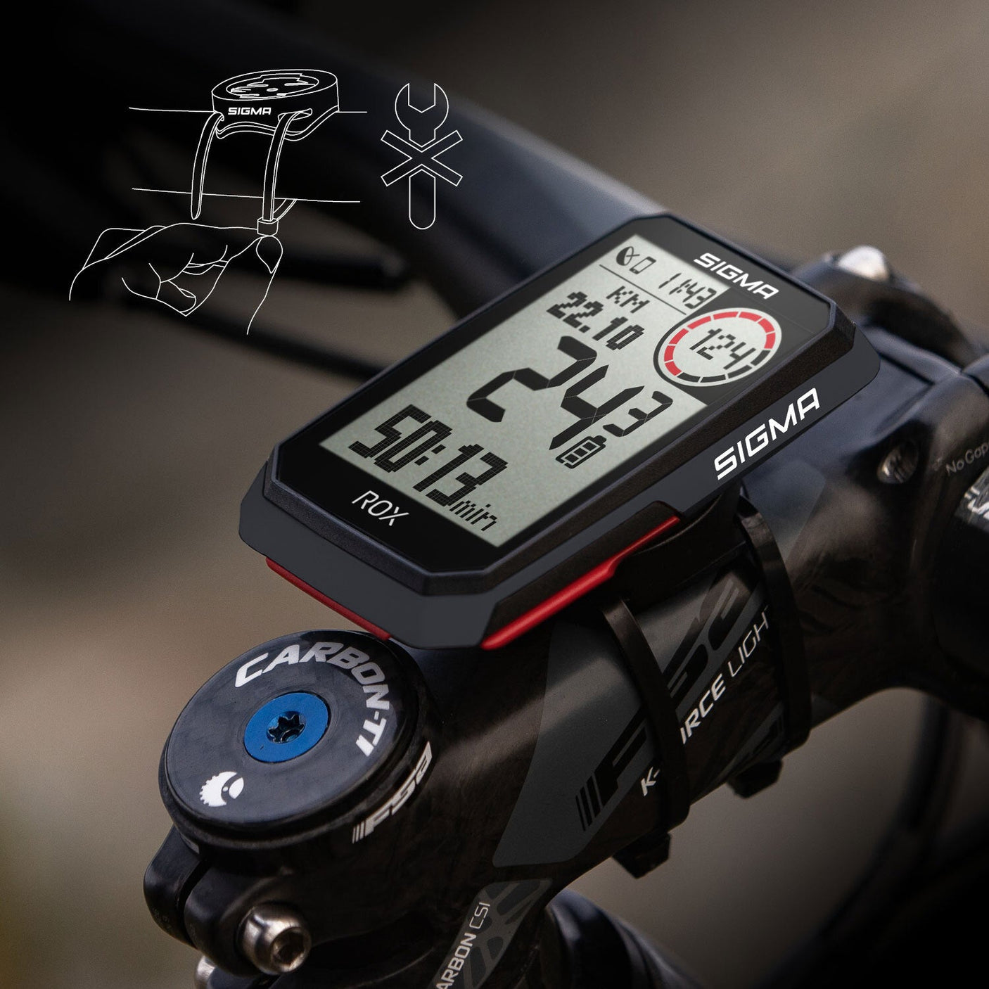 fahrradcomputer temperaturanzeige Sigma ROX 4.0 Fahrradcomputer Set inkl. Vorbauhalterung + Pulsgurt + G