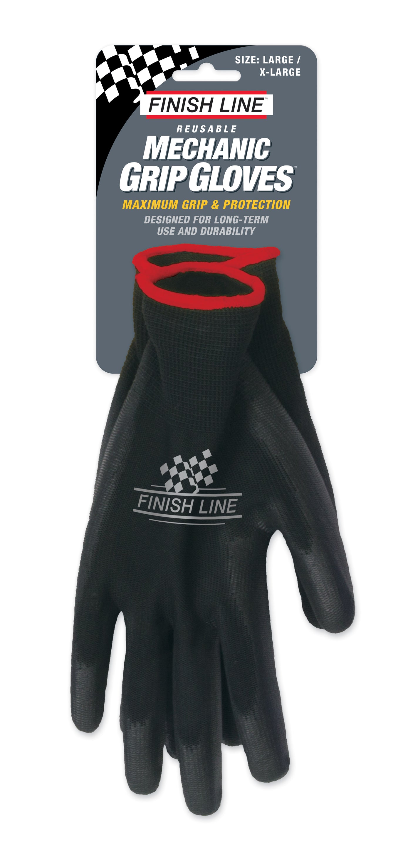 Finish Line Mechaniker-Handschuhe schwarz L/XL