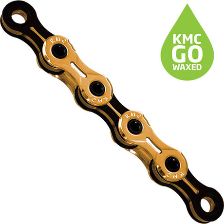 KMC X11SL Ti-N Kette 11-fach 118 Glieder gewachst  gold/schwarz