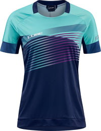 CUBE TEAMLINE WS Rundhalstrikot kurzarm blue´n´mint – aktuelle Variante