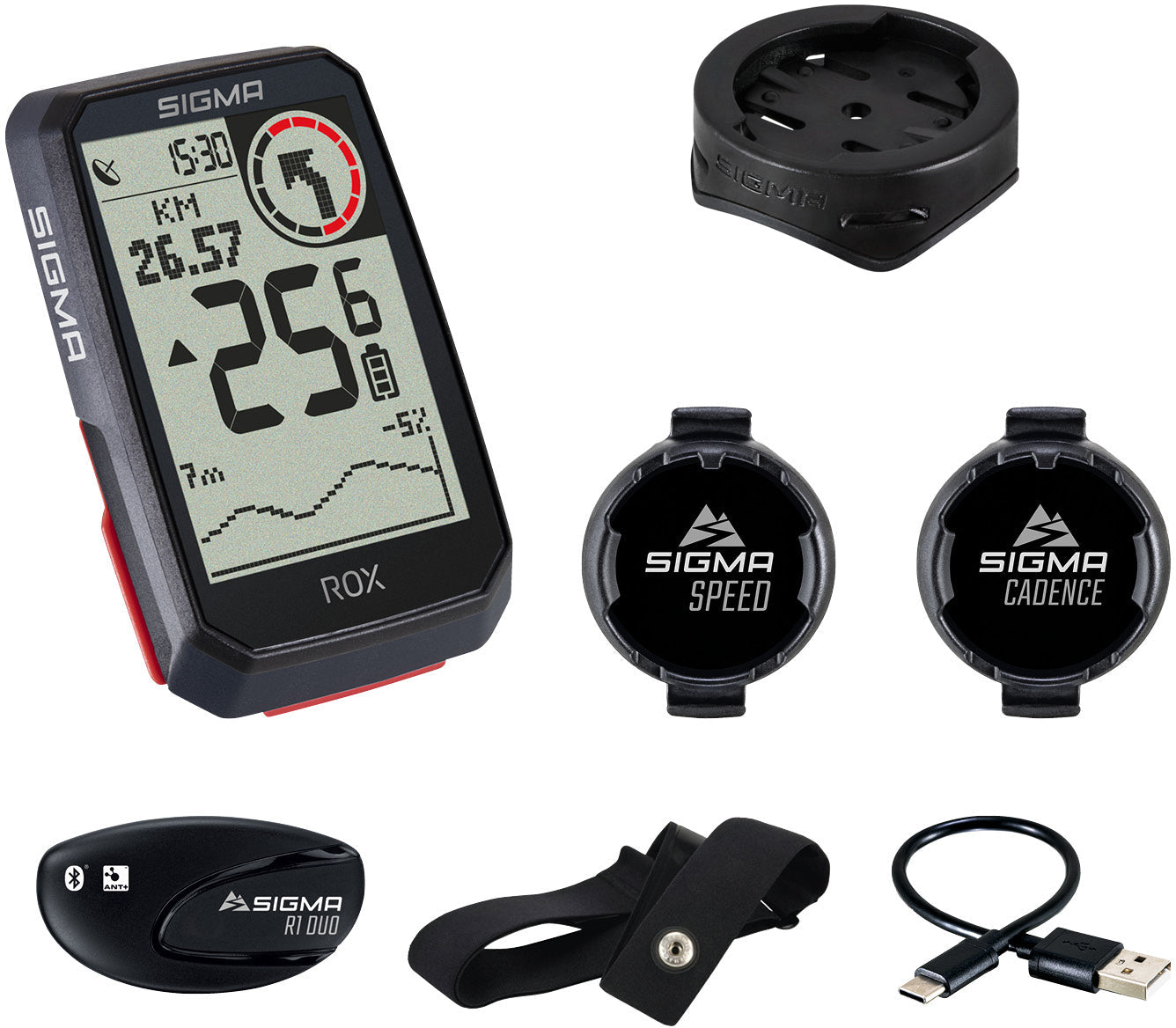 fahrradcomputer gps trittfrequenz Sigma ROX 4.0 Fahrradcomputer Set inkl. Vorbauhalterung + Pulsgurt + G