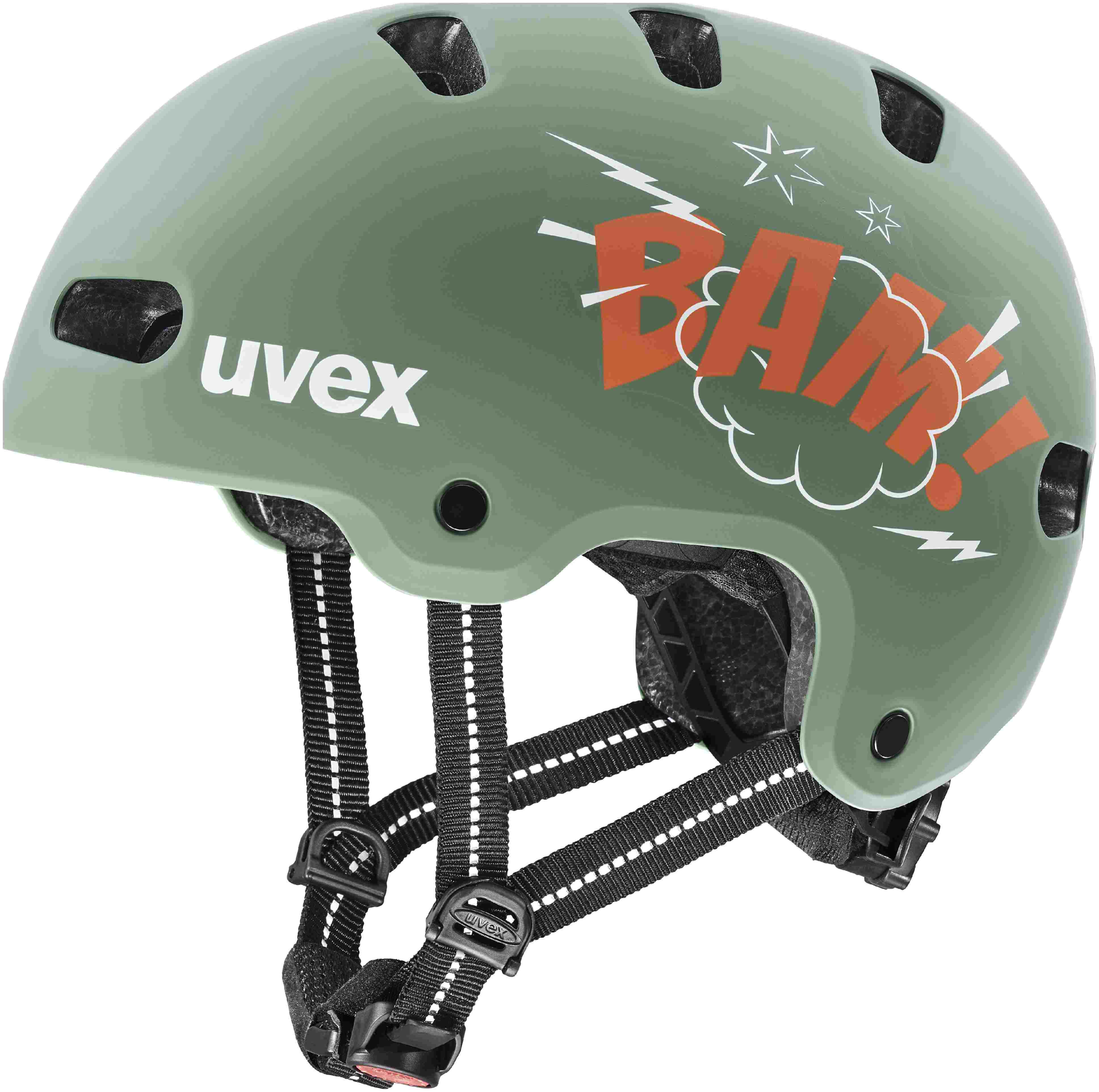 uvex Kid 4 Style bam moss green-papaya matt