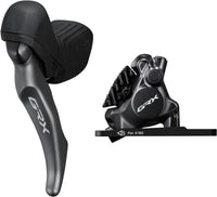 Shimano GRX ST-RX820-LA/BR-RX820 Scheibenbremsset Vorne Flat Mount für Vario-Sattelstütze grau/schwarz – aktuelle Variante