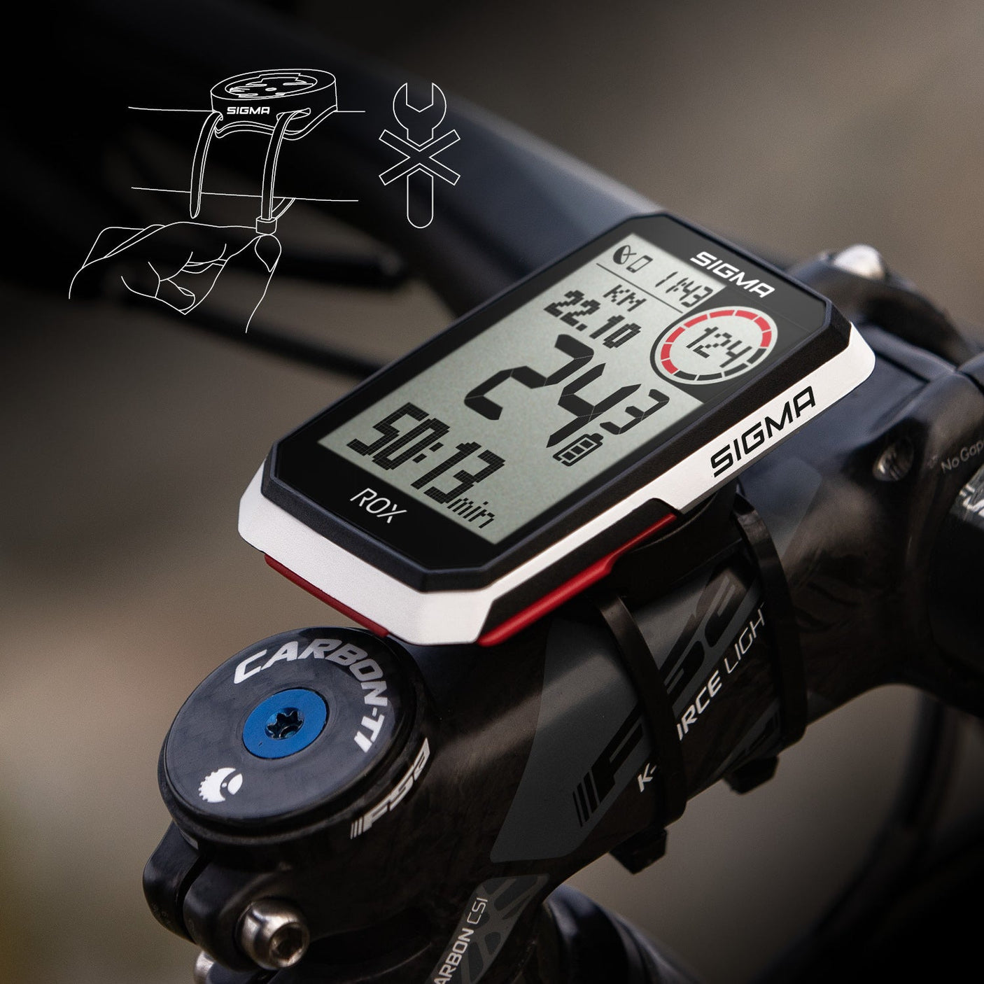 sigma rox 4.0 gps fahrradcomputer herzfrequenz set Sigma ROX 4.0 Fahrradcomputer Set inkl. Vorbauhalterung + Pulsgurt wei