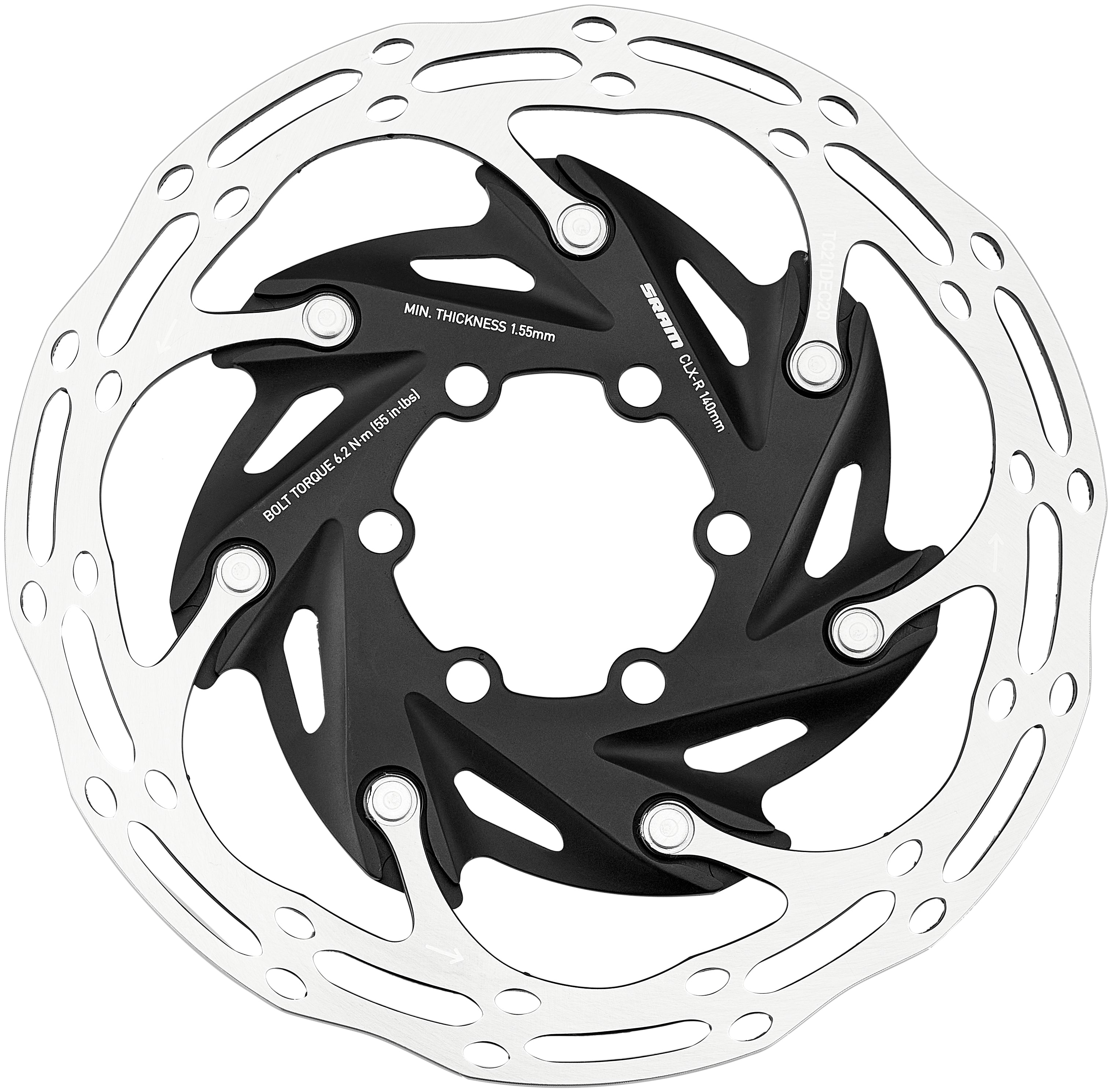SRAM Centerline XR Rotor Bremsscheibe Zweiteilig Abgerundetes Profil 6-Loch schwarz/silber