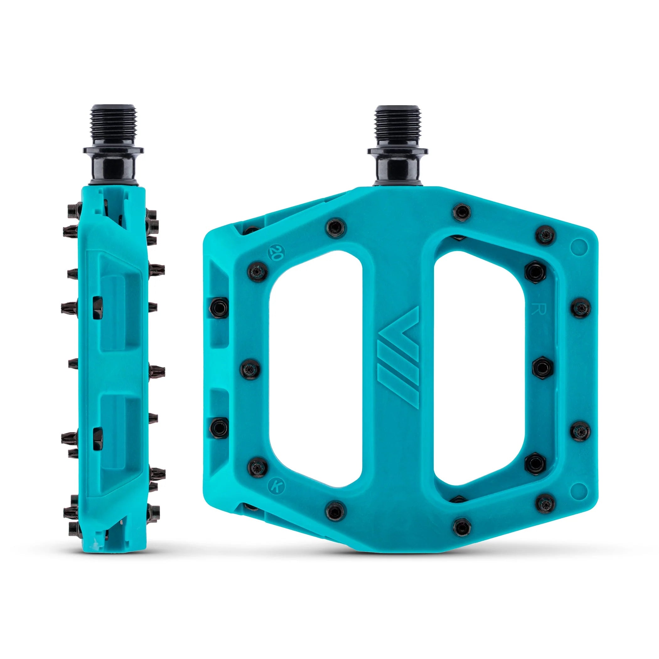 DMR V11 Plattform-Pedale  turquoise blue