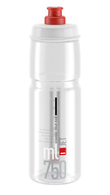Elite Jet Drinking Bottle 750ml clear/red logo